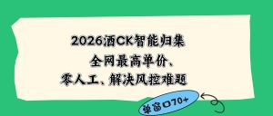 2026最新版酒店CK 智能归集玩法 最高单价、零成本、零人工 操作、解决风控难题-大象聊项目
