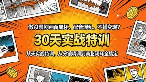 做AI漫剧画面崩坏、配音混乱、不懂变现?30天实战特训,从分镜精调到商业闭环全搞定-大象聊项目