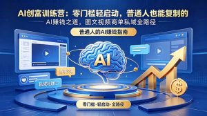 AI创富训练营:零门槛轻启动,普通人也能复制的AI赚钱之道,图文视频商单私域全路径-大象聊项目