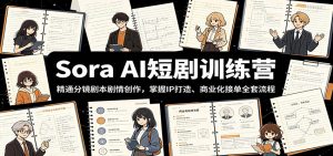 Sora AI短剧训练营：精通分镜剧本剧情创作，掌握IP打造、商业化接单全套流程-大象聊项目