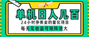 24小时挣美金的AI量化项目，单机日入几百，每天见收益，可矩阵放大【揭秘】-大象聊项目