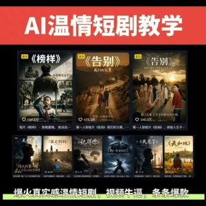 抖音58W粉丝博主的AI温情短剧玩法,条条爆款,伙伴计划+精选独家收益,商单收徒等(更新6月)-大象聊项目