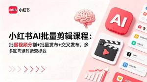 小红书AI批量剪辑课程:批量视频分割+批量发布+交叉发布,多账号矩阵运营提效-大象聊项目