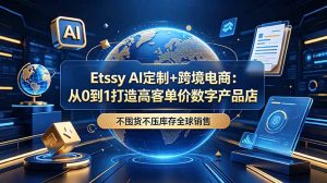 Etsy AI定制+跨境电商：从0到1打造高客单价数字产品店，不囤货不压库存全球销售-大象聊项目