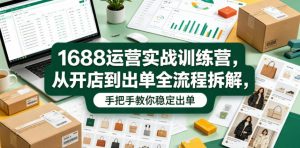 1688运营实战训练营,从开店到出单全流程拆解,手把手教你稳定出单(更新0620)-大象聊项目