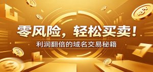 零风险域名交易实战秘籍：新手安全买卖教学，选品定价谈判实现收益翻倍-大象聊项目