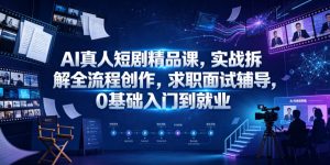 AI真人短剧精品课，实战拆解全流程创作，求职面试辅导，0基础入门到就业-大象聊项目