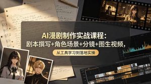 AI漫剧制作实战课程:剧本撰写+角色场景+分镜+图生视频,从工具学习到落地实操-大象聊项目