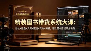 精装图书带货系统大课：定位+选品+文案+配音+实拍+剪辑，爆款图书短视频全链路-大象聊项目