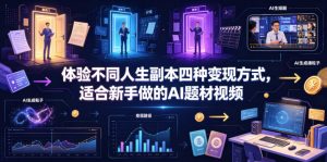 体验不同人生副本四种变现方式,适合新手做的AI题材视频-大象聊项目