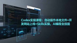 Codex实操课程：自动操作本地文件+开发网站上线+Skills实操，AI编程全技能-大象聊项目