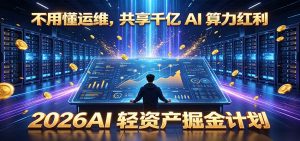 不用懂运维，共享千亿 AI 算力红利，2026AI 轻资产掘金计划-大象聊项目