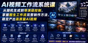 AI视频工作流系统课，从随机生成到导演级控制，掌握图生工作流完整制作方法，稳定产出高质量AI视频-大象聊项目