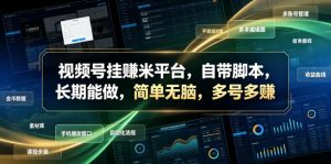 视频号挂賺米平台，自带脚本，长期能做，简单无脑，多号多賺【揭秘】-大象聊项目