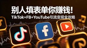 别人填表单你赚钱！TikTok+FB+YouTube 引流变现全攻略【原创双语字幕】-大象聊项目