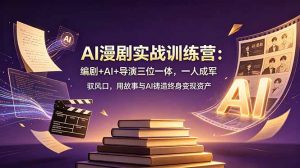 AI漫剧实战训练营：编剧+AI+导演三位一体，一人成军 驭风口，用故事与AI铸造终身变现资产-大象聊项目