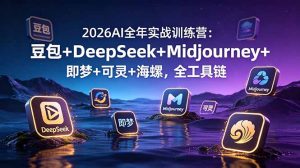 2026AI全年实战训练营：豆包+DeepSeek+Midjourney+即梦+可灵+海螺，全工具链-大象聊项目