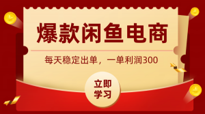 爆款闲鱼电商，卖法简单粗暴，长期稳定可做，一单利润300-大象聊项目