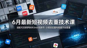 6月最新短视频去重技术课，适配可灵即梦快手Omni视频号，分镜底层重构规避平台查重-大象聊项目