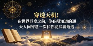 付费文章：穿透天机！在世界巨变之前，你必须知道的通天人间智慧一次和你彻底聊通透-大象聊项目