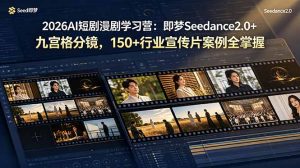 2026AI短剧漫剧学习营：即梦Seedance2.0+九宫格分镜，150+行业宣传片案例全掌握-大象聊项目
