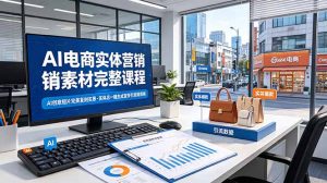 AI电商实体营销素材完整课程，AI创意短片完美复刻实景，实体店一键生成宣传引流短视频-大象聊项目