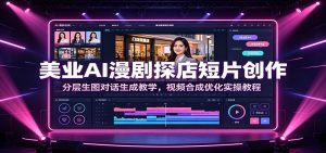 美业AI漫剧探店短片创作:分层生图对话生成教学,视频合成优化实操教程-大象聊项目