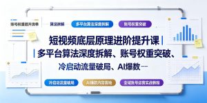 短视频底层原理进阶提升课|多平台算法深度拆解、账号权重突破、冷启动流量破局、AI爆款内容落地与全域账号运营实战教程-大象聊项目