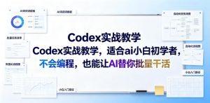 Codex实战教学，适合ai小白初学者，不会编程，也能让AI替你批量干活-大象聊项目