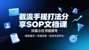 截流手搓打法分享SOP文档课，抖音小红书视频号丨精准截流，快速获客，低成本高转化-大象聊项目