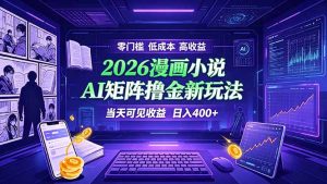 爆款小说漫画大阅读 ai矩阵操作 当天可见收益 日入400+ 零门槛 高收益-大象聊项目