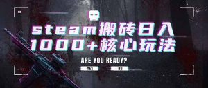 steam搬砖日入1000+核心玩法，副业的不二之选，收益已经十分稳定-大象聊项目
