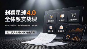 刺猬星球4.0全体系实战课,覆盖提示词工程、电商设计、AI视频特效与新媒体运营,一站式掌握AIGC商业核心技能-大象聊项目