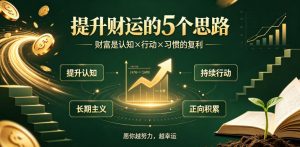 付费文章：提升财运的5个思路——财富是认知x行动x习惯的复利，愿你越努力，越幸运-大象聊项目