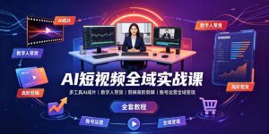 AI短视频全域实战课|多工具AI成片、数字人带货、剪映高阶剪辑、账号运营全域变现全套教程-大象聊项目