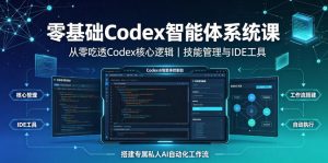 零基础Codex智能体系统课|从零吃透Codex核心逻辑、技能管理与IDE工具,搭建专属私人AI自动化工作流-大象聊项目