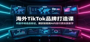 海外TikTok品牌打造课:利基市场选品验证,爆款短视频AI内容付费投放教学-大象聊项目
