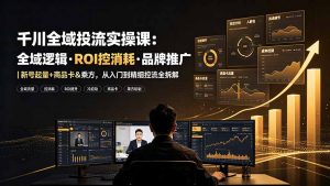 千川全域投流实操课:全域逻辑·ROI控消耗·品牌推广|新号起量+商品卡&乘方,从入门到精细控流全拆解-大象聊项目