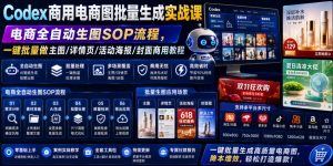 Codex商用电商图批量生成实战课|电商全自动生图SOP流程,一键批量做主图/详情页/活动海报/封面商用教程-大象聊项目
