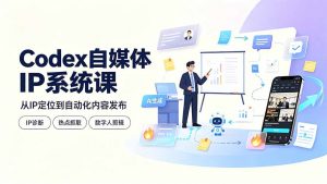 Codex自媒体IP系统课:IP诊断/热点抓取/IP蒸馏 Skill,爆款复刻数字人多平台自动发布教程-大象聊项目