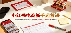 小红书电商新手运营课：账号注册养号全流程，类目选品铺货文案制作落地教程-大象聊项目