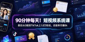 90分钟每天!短视频系统课教你从0做到TikTok上1.8万粉丝,还能单月賺8k【原创双语字幕】-大象聊项目