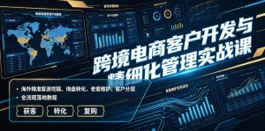 跨境电商客户开发与精细化管理实战课｜海外精准客源挖掘、询盘转化、老客维护、客户分层全流程落地教程-大象聊项目