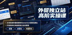 外贸独立站高阶实操课｜从域名服务器搭建到Elementor定制化建站，打造高转化询盘型独立站全教程-大象聊项目