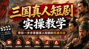 三国真人短剧实操教学，带你一步步掌握真人短剧的实战方法-大象聊项目