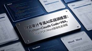 财会审计专属 AI实战训练营-更新:Python+Claude Code+VBA,Excel/PDF/Word自动化全流程-大象聊项目