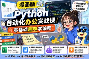 漫画版Python自动化办公实战课｜零基础趣味学编程，全场景办公提效、批量搞定报表文档、解放双手进阶职场-大象聊项目