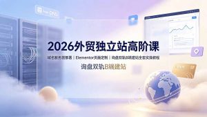 2026外贸独立站高阶课·域名服务器部署｜Elementor页面定制｜询盘双轨B端建站全套实操教程-大象聊项目