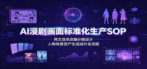 AI漫剧画面标准化生产SOP：网文选本改编分镜设计，人物场景资产生成成片全流程-大象聊项目