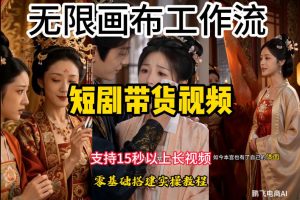 无限画布工作流制作短剧带货视频支持制作15秒以上视频，实操搭建教学，看完教程小白也能轻松搭建-大象聊项目